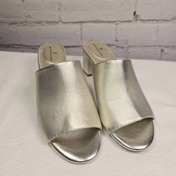 BANDOLINO METALLIC BLOCK HEEL MULE WOMENS LIKE NEW SIZE 6.5 - Picture 2 of 8